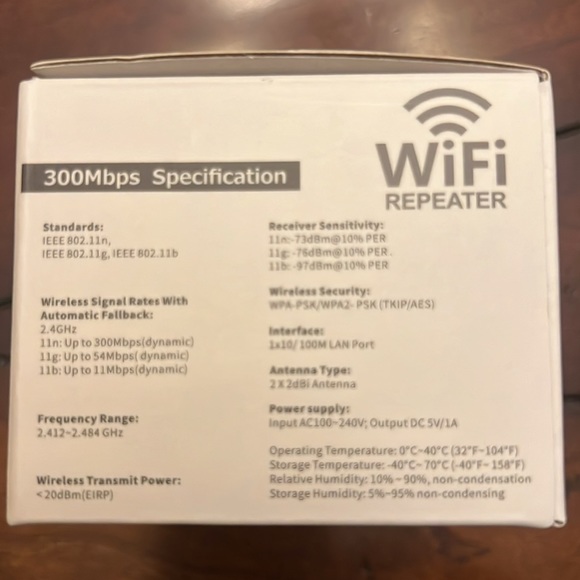 Plug-in Wi-Fi Repeater - Range Extender (300Mbps) 2.4GHz 802.11n/g/b • NIB - Picture 9 of 10